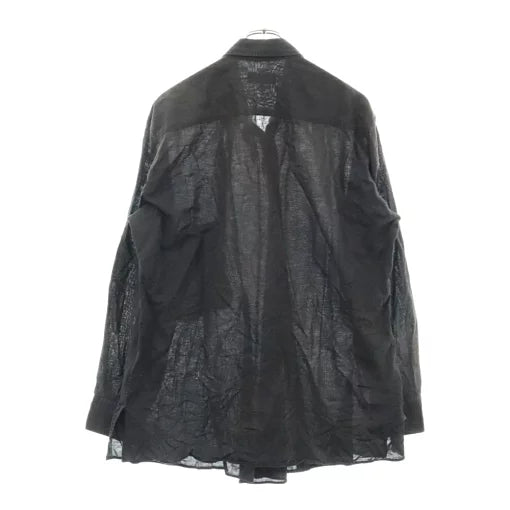 Yohji Yamamoto POUR HOMME 21ss linen balck shirts HD-B28-012